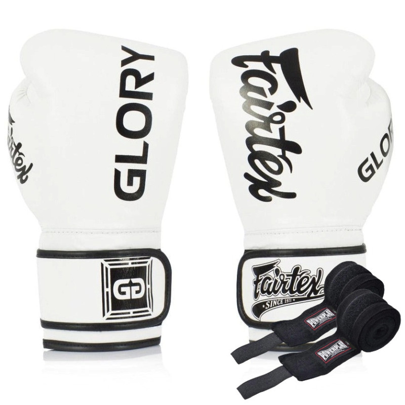 Боксерські рукавиці Fairtex BGVG1 White 10 унцій (бинти в комплекті)
