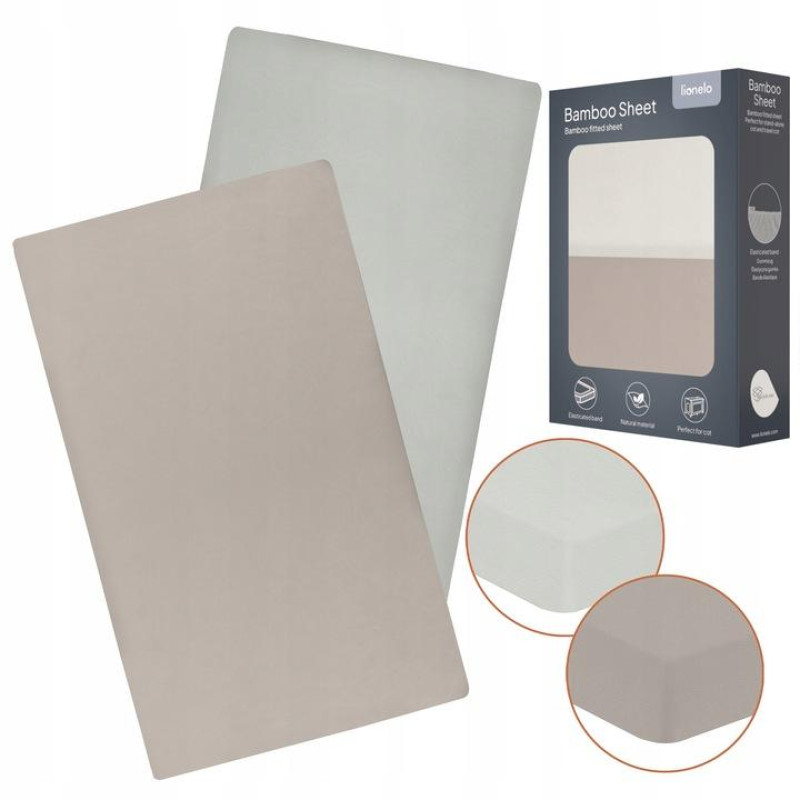 Простыня Lionelo BAMBOO SHEET OFF WHITE BEIGE 118x60