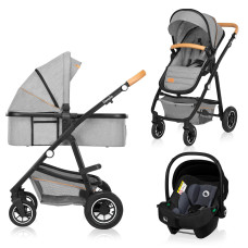 Універсальна коляска 3 в 1 Lionelo AMBER GREY STONE