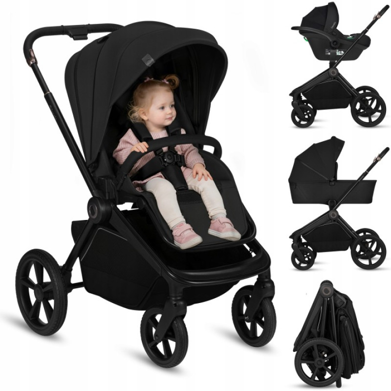 Универсальная коляска 3 в 1 Lionelo FREYA 3IN1 BLACK ONYX
