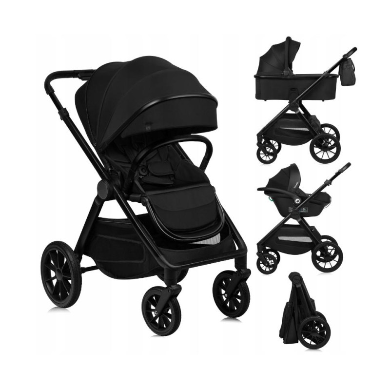 Универсальная коляска 3 в 1 Lionelo LAYLA 3IN1 BLACK ONYX