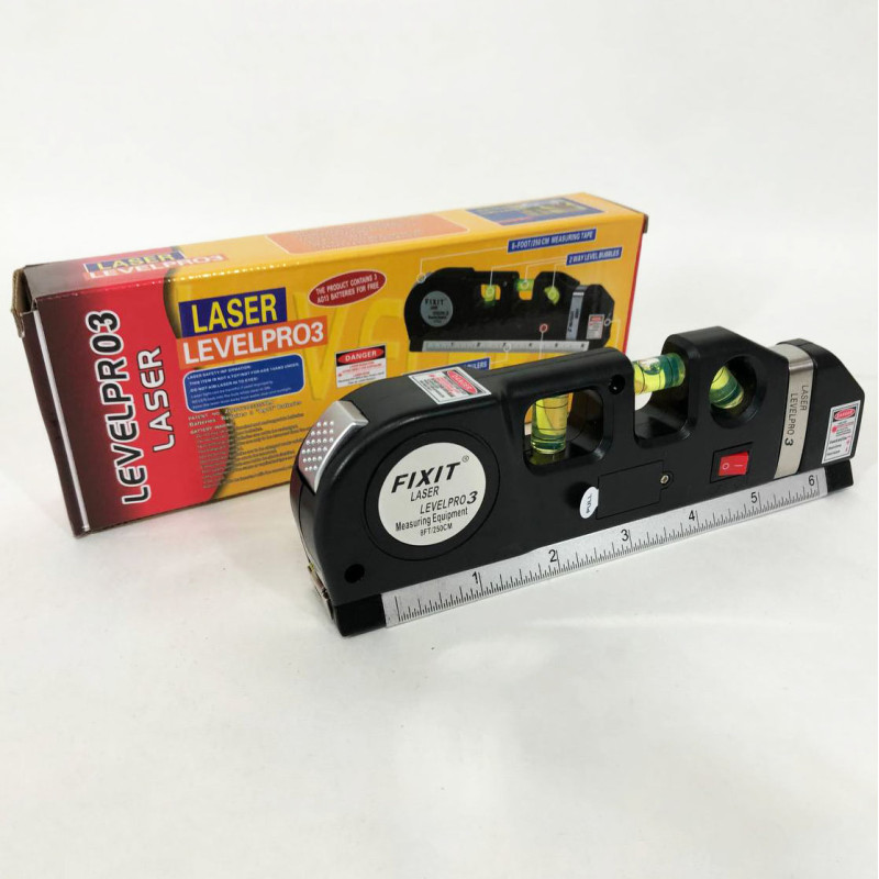 Лазерный уровень Laser Level Pro 3 со встроенной рулеткой, Высокоточный лазерный уровень