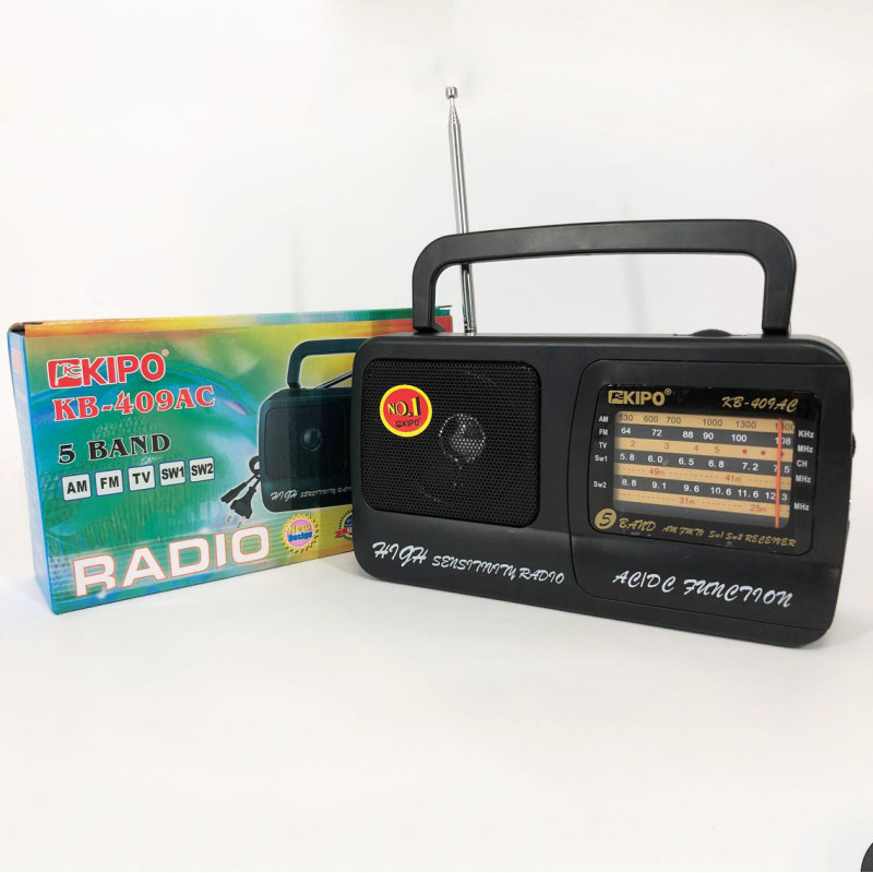 Радиоприёмник Kipo KB-409AC мощный радио FM c usb питание от батарейки R20 или от сети