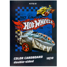 Кольоровий картон Kite А4 двосторонній Hot Wheels 10 аркушів (HW24-255)
