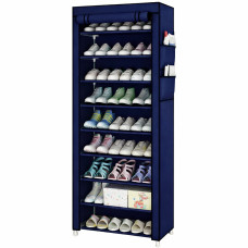 Шафа тканинна з полицями для одягу та взуття (58x30x158 см) Blue