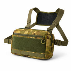 Тактическая нагрудная сумка Multicam Cordura 1000D с MOLLE и патч-панелью, 5 карманов, 30×20×8 см