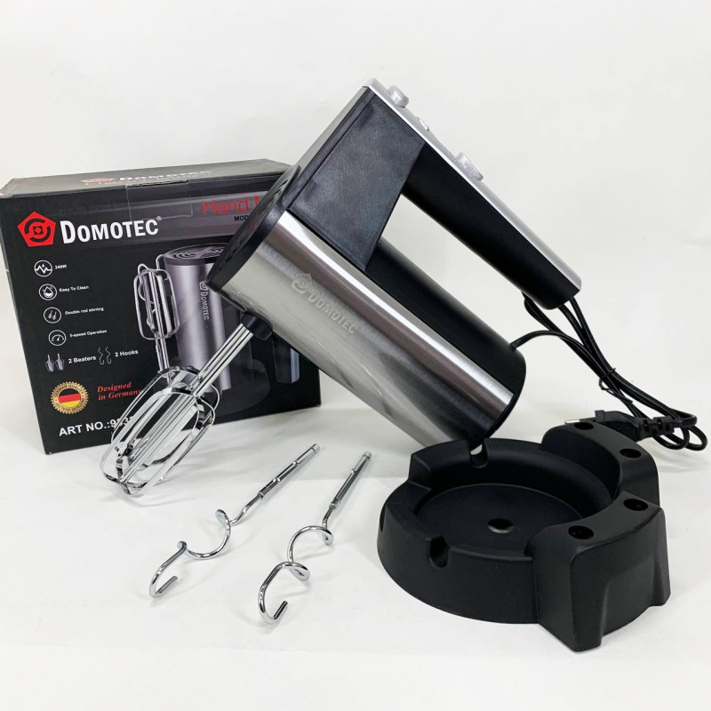 Миксер ручной DOMOTEC R6629A 240Вт 5 скоростей с двумя насадками