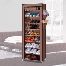 Шафа тканинна з полицями для одягу та взуття (58x30x158 см) Brown