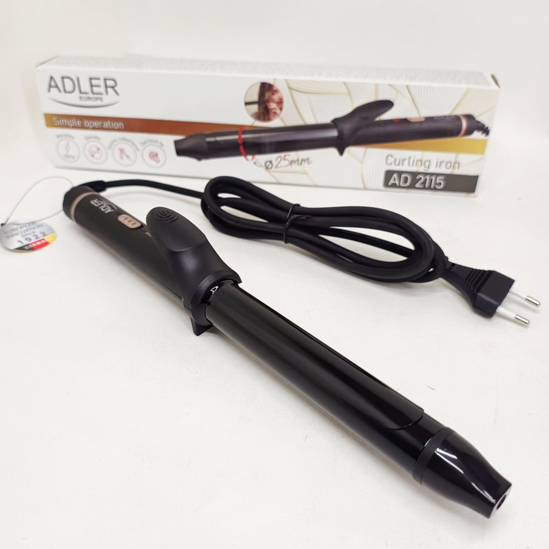 Плойка для завивки волос Adler AD 2115 Curly 100Вт с керамическим покрытием диаметр 25 мм