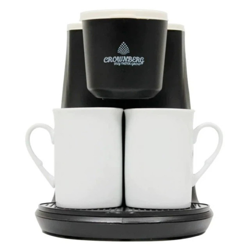 Капельная электрическая кофеварка для дома на 2 чашки Crownberg CB-1568 500Вт