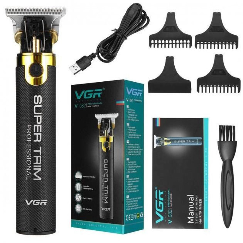 Машинка для стрижки VGR V-082 аккумуляторная беспроводная профессиональная + 3 насадки триммер для волос