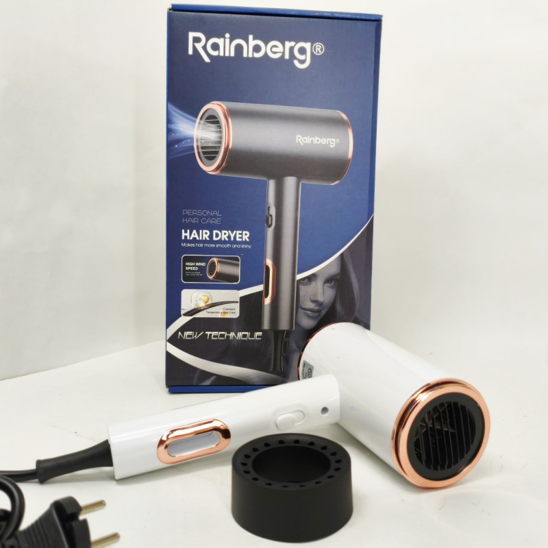 Фен стайлер Rainberg RB-2260 для волос 3 скорости 3 режима температуры Ионизация 1500Вт White