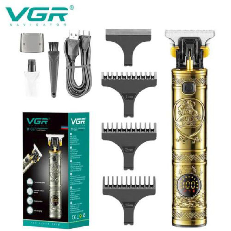 Машинка для стрижки волос и бороды VGR V-097, Подстригательная Окантовочная машинка. Цвет: золотой