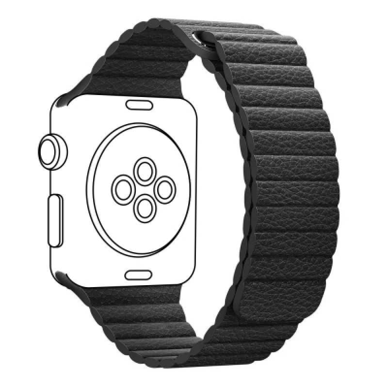 Ремешок для смарт-часов Armorstandart Leather Loop для Apple Watch 42 (Series 11-10)/41/40/38 Black (ARM48655)