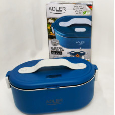 Ланч бокс з підігрівом електричний Adler AD 4505 Blue 55 Вт металевий для їжі з кришкою 0.8 л 220В