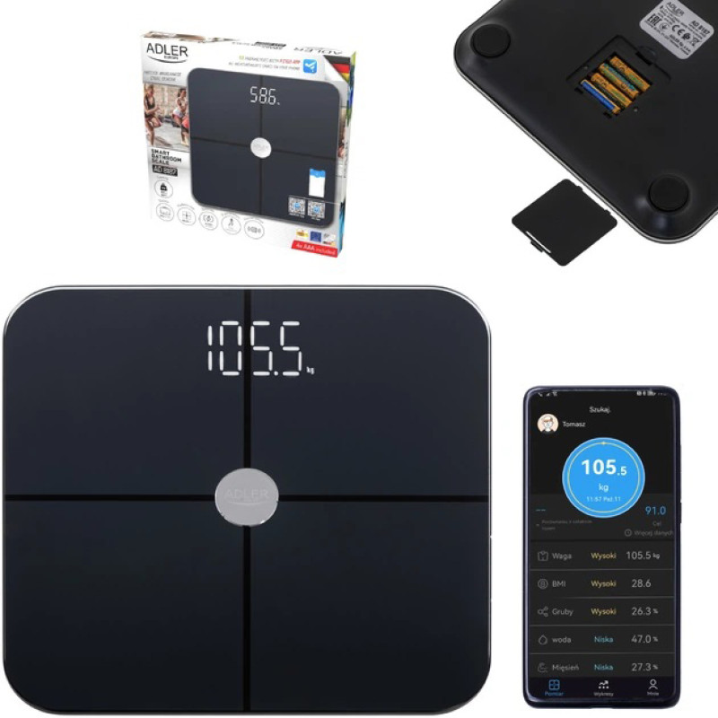 Весы напольные Adler AD 8187 Smart Black