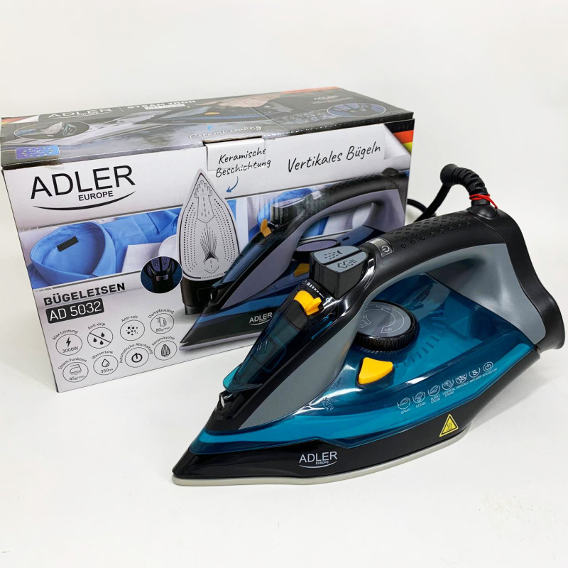 Паровой утюг ADLER AD 5032 с керамической подошвой 3000Вт