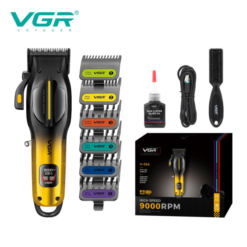 Аккумуляторная машинка для стрижки VGR V-026 GOLD. Цвет: золотой