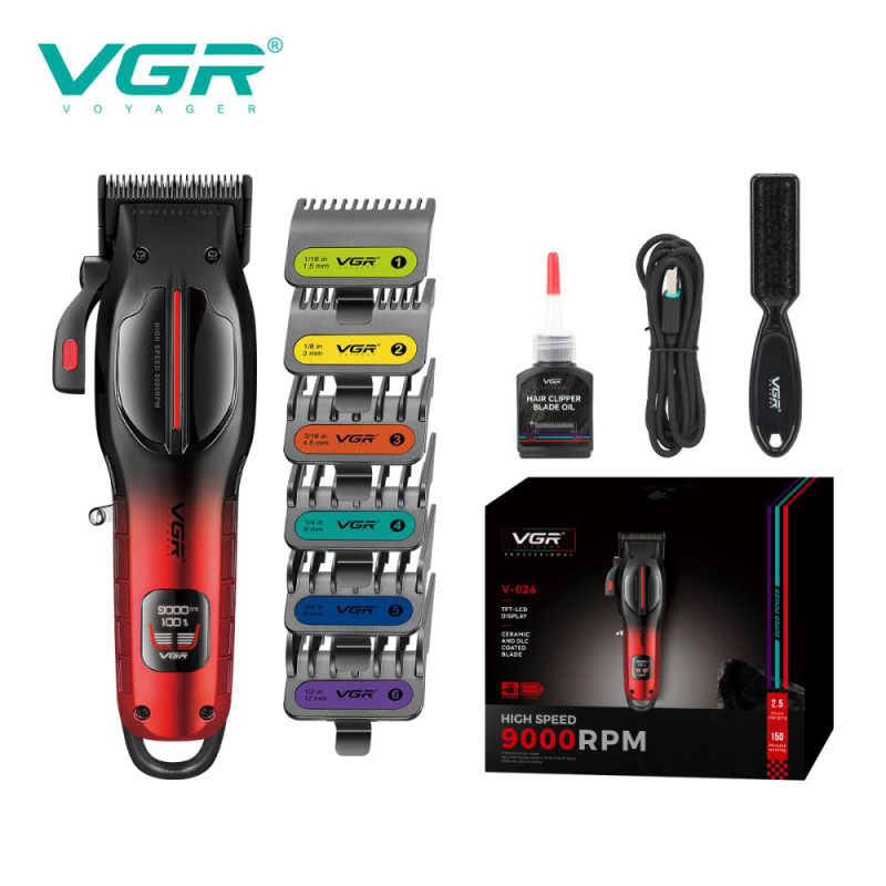 Аккумуляторная машинка для стрижки VGR V-026 RED. Цвет: красный