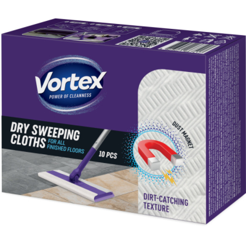 Салфетки для уборки Vortex Сухие Для подметания полов 10 шт. (4823071667417)