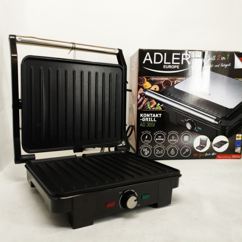 Электрический гриль Adler AD 3051 XL контактный 2800Вт