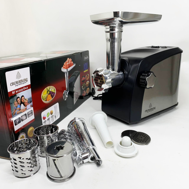 Электромясорубка Crownberg CB-4216 3200Вт мясорубка соковыжималка с терками для овощей и реверсом