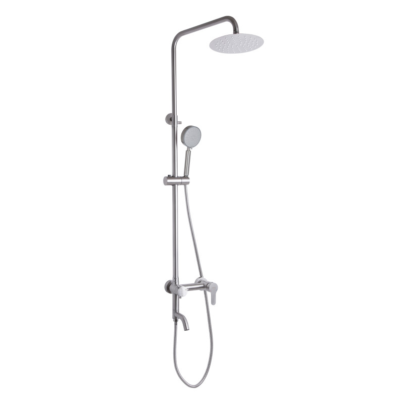 Душевая система универсальная Brinex Pure 1030 на 3 потребителя  Nickel BRIPUR1030NKL