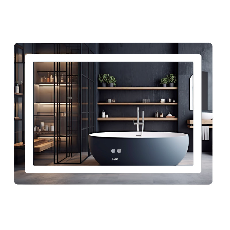 Зеркало Lidz Kubis (KU2) 1200х800 с LED-подсветкой Touch, с антизапотеванием, с диммером, рег. яркости LDKUB120080049007