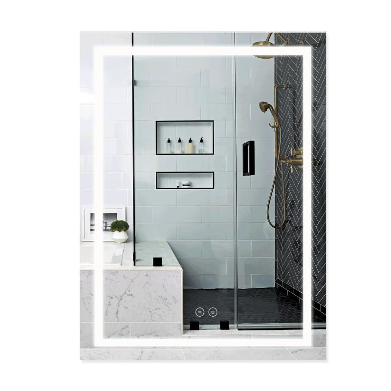 Зеркало Qtap Mideya (MI1) 600х800 с LED-подсветкой Touch, с антизапотеванием, диммером QT2078F937W