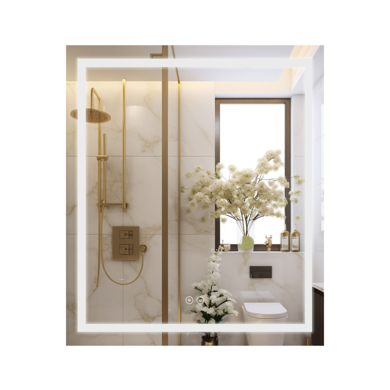 Зеркало Qtap Mideya (MI1) 700х800 с LED-подсветкой Touch, с антизапотеванием, диммером QT2078DCF7080W