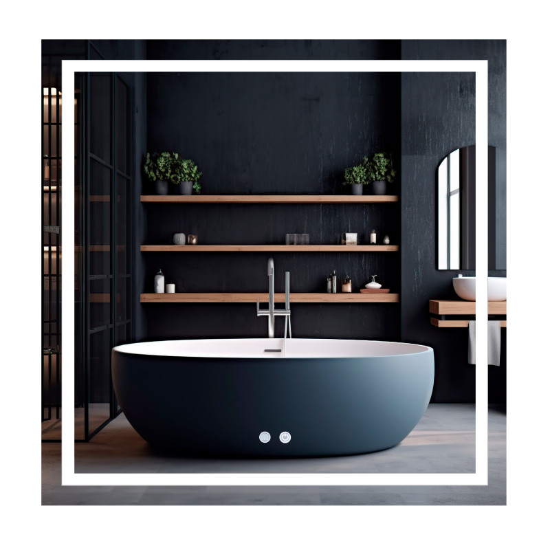 Зеркало Qtap Mideya (MI1) 800x800 с LED-подсветкой Touch, с антизапотеванием, диммером, рег. яркости QT2078NCF808048477