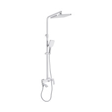 Душевая система универсальная Qtap Swan Cascada на три потребителя (с изливом) QTSWA111CRW45570 Chrome/White
