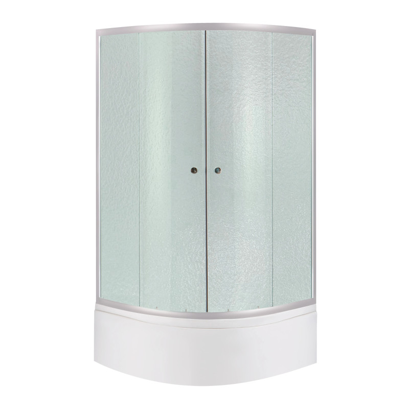 Lidz Latwa SC90x90.SAT.HIGH.FR Душевая кабина полукруглая, стекло Frost 4 мм + Lidz Душевой поддон KAPIELKA ST90x90x41, с панелью