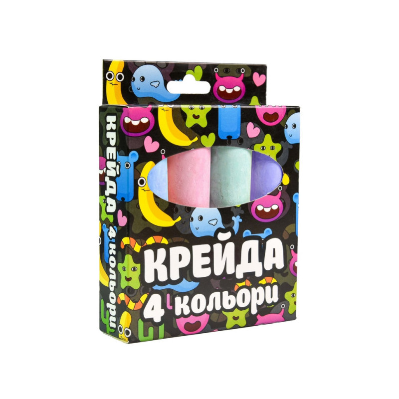 Мел для рисования на асфальте 50115ST 4 штуки, разноцветные