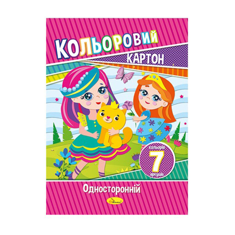 Набор цветного картона А4 АП-1101, 7 листов 230 г/м2 Вид 3