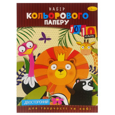 Набір двостороннього кольорового паперу А4 АП-1203-5, 10 аркушів