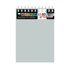 Блокнот А5 В-БП5-80(Gray) 80 аркушів, пружина зверху