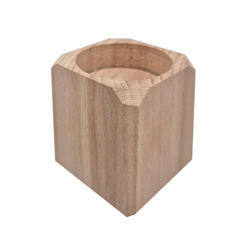 Подсвечник деревянный для свечей-таблеток Candlestick-5, 4,5×4,5×5,5 см