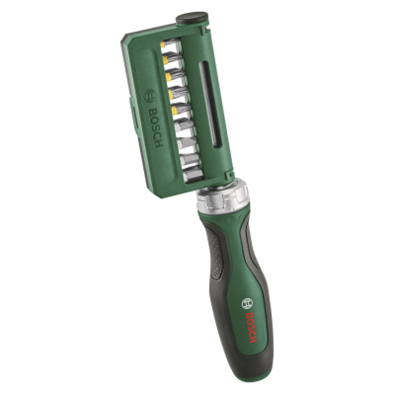 Набор отверток Bosch с трещоткой, 18 бит, 225мм, сталь CrV (1.600.A02.Z9A)
