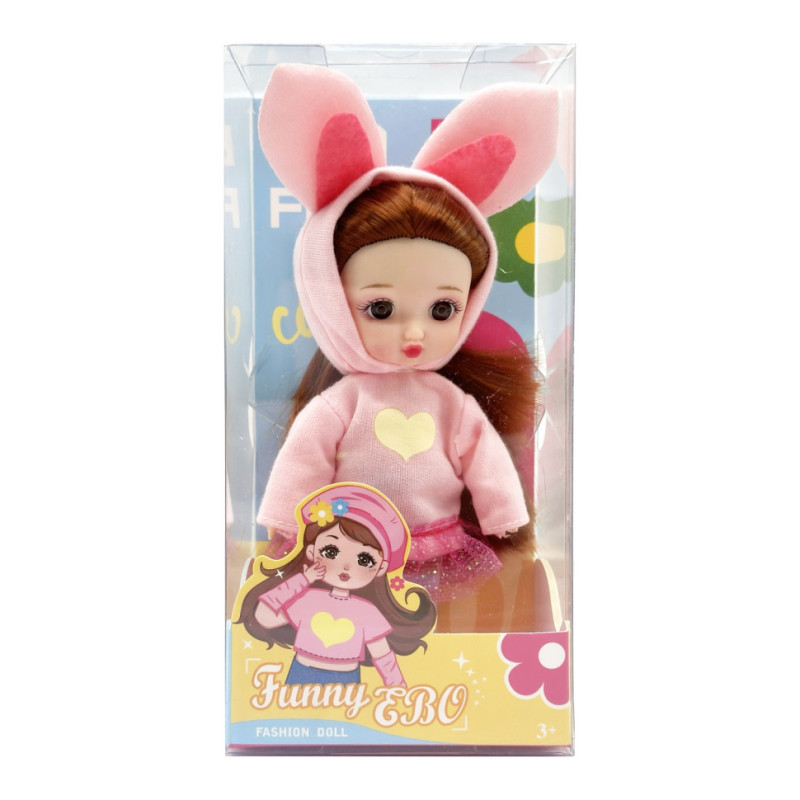 Кукла шарнирная для девочек Funny EBO DH2368B(Pink) 15 см