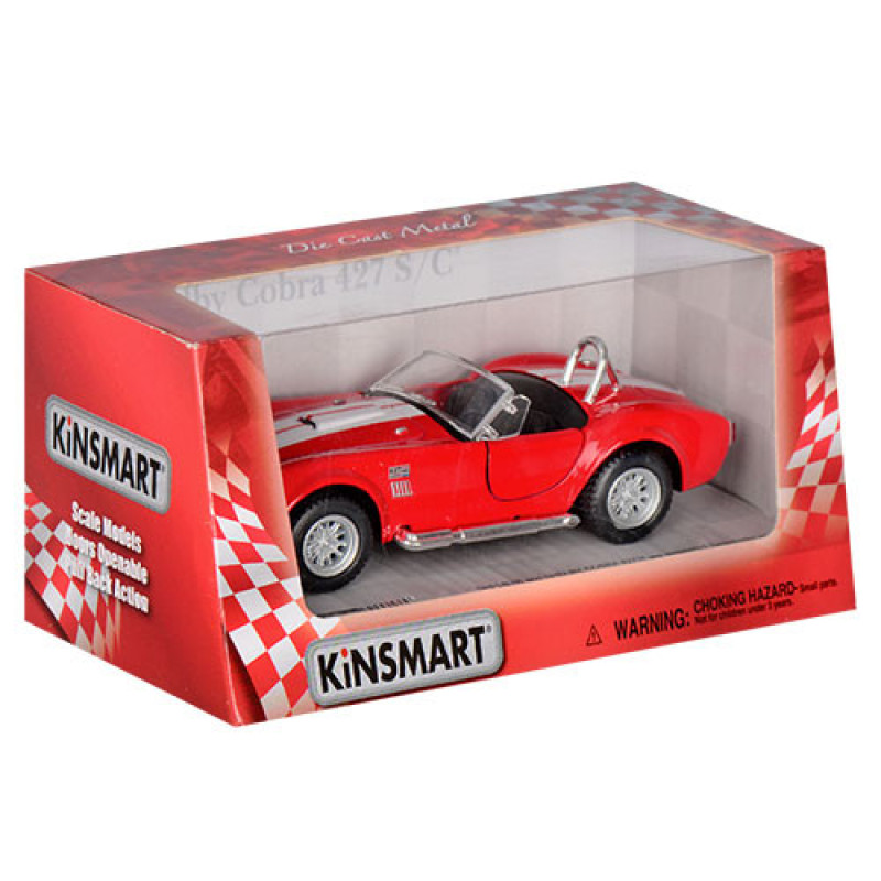 Детская коллекционная машинка SHELBY COBRA KT5322W инерционная Красный