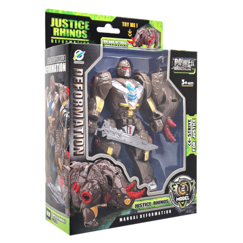 Детский робот-трансформер Justice Rhinos 168-82(Brown) робот-носорог