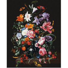 Картина за номерами "Ваза з квітами та ягодами"© Jan Davidsz. de Heem Ідейка KHO3208 40х50 см