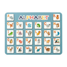 Дерев'яна абетка-вкладиш англійська "ALPHABET" 3240-03-002 синя 29х39 см