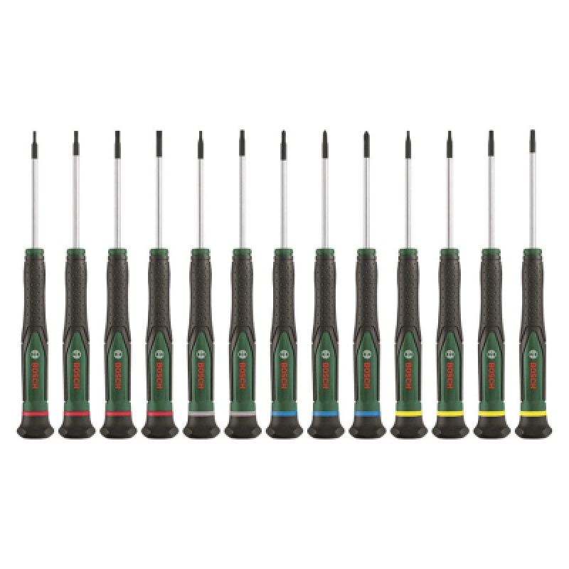 Набор отверток Bosch прецизионная 13шт, SL, PH, TX, HEX, сталь CrV (1.600.A02.Z9N)