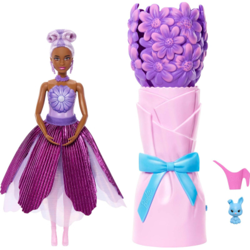Кукла Barbie Набор-сюрприз с куклой Barbie Petal Pop Фиолетовая маргаритка (JMF58)
