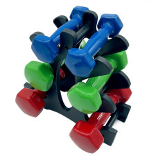 Набір вінілових гантелей на підставці Vinyl Dumbbell Set NE-VIN-127, 2 шт по 2 кг, 3 кг, 4 кг