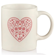 Чашка Ardesto Heart, 320мл, кераміка, білий (AR3074W)