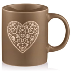 Чашка Ardesto Heart, 320мл, кераміка, сірий (AR3074G)