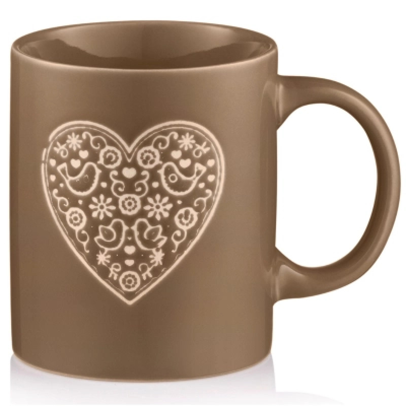 Чашка Ardesto Heart, 320мл, кераміка, сірий (AR3074G)